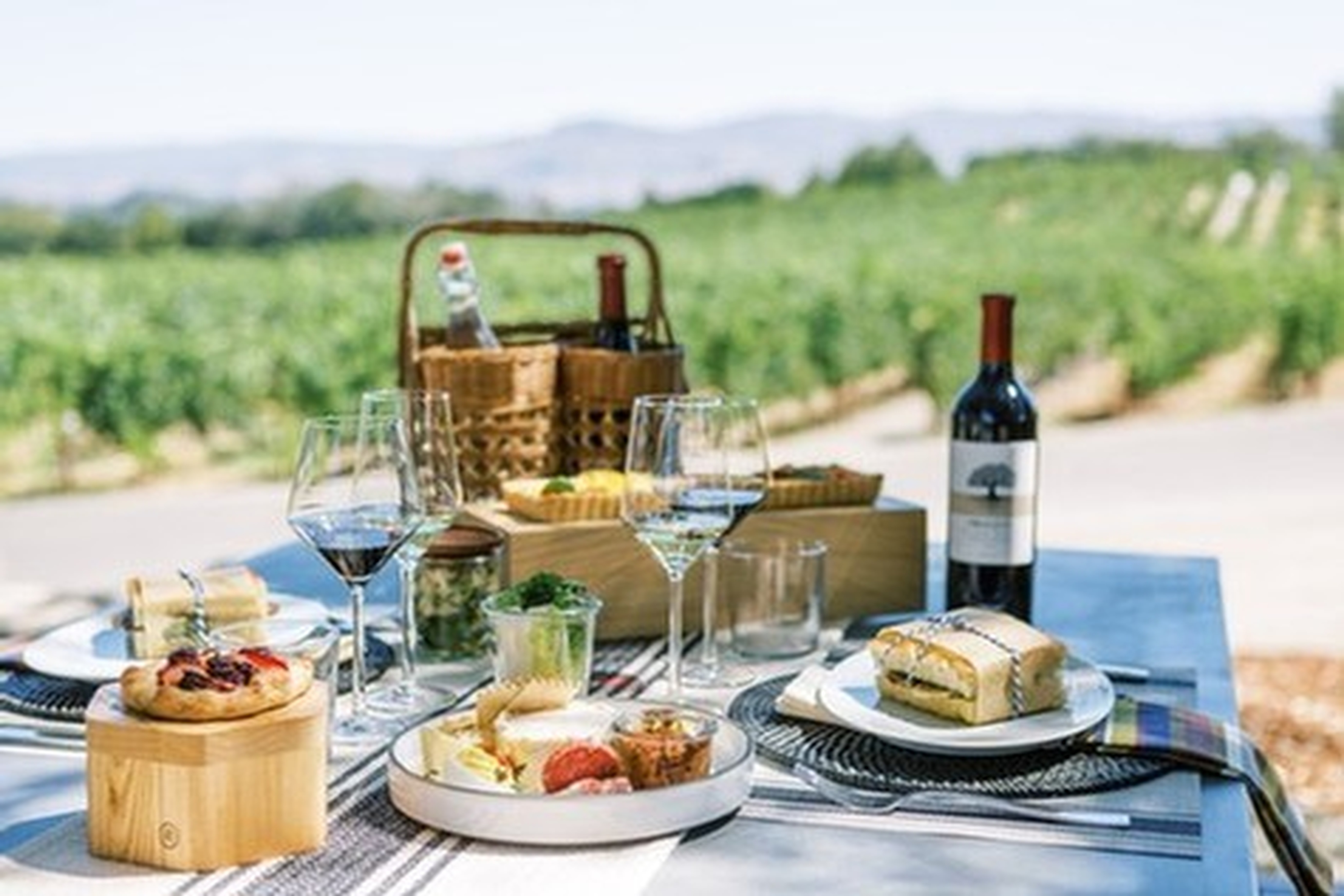 outdoor tasting setup