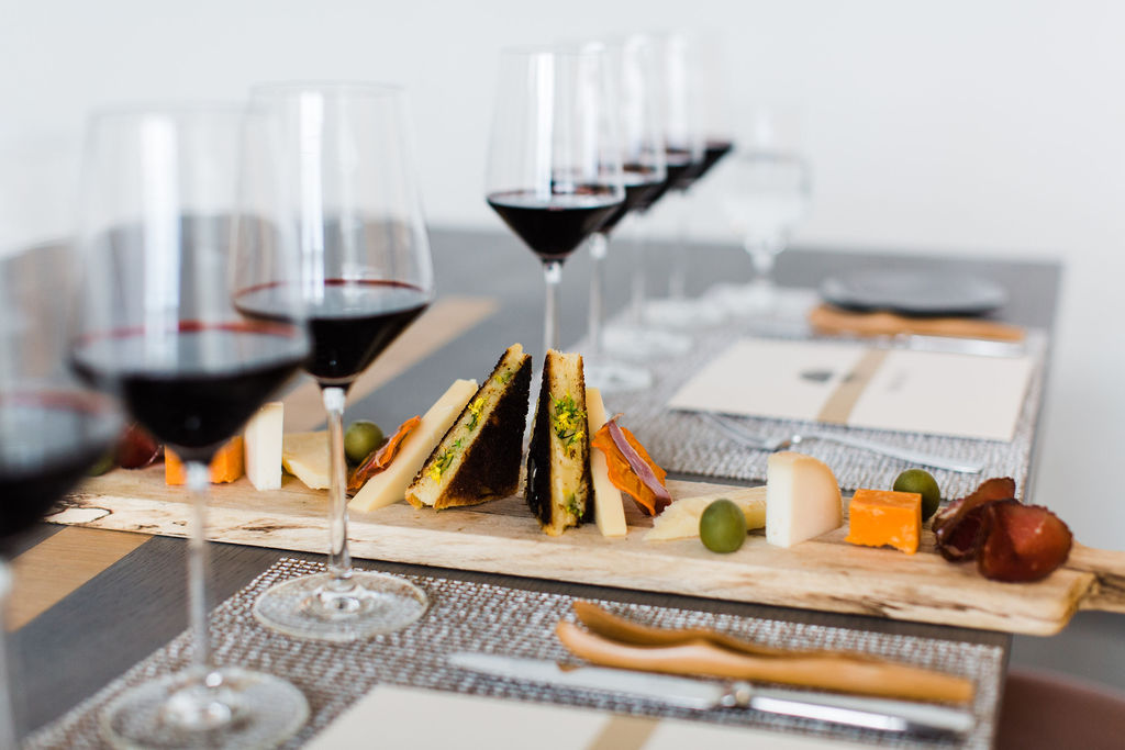 reserve tasting glasses lined up